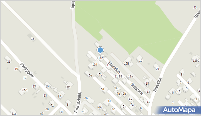 Radzionków, Staszica Stanisława, 11c, mapa Radzionków