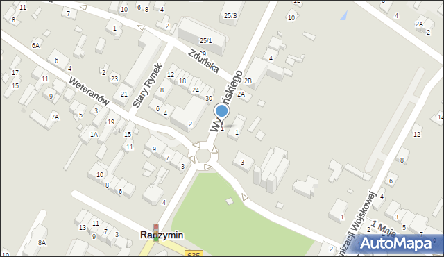 Radzymin, Stary Rynek, 1, mapa Radzymin