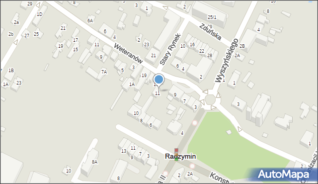 Radzymin, Stary Rynek, 13, mapa Radzymin