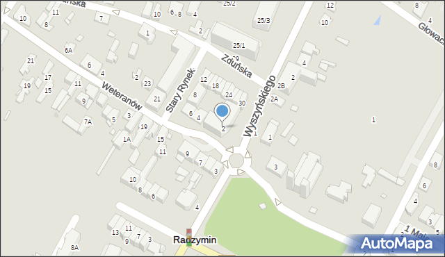 Radzymin, Stary Rynek, 2, mapa Radzymin