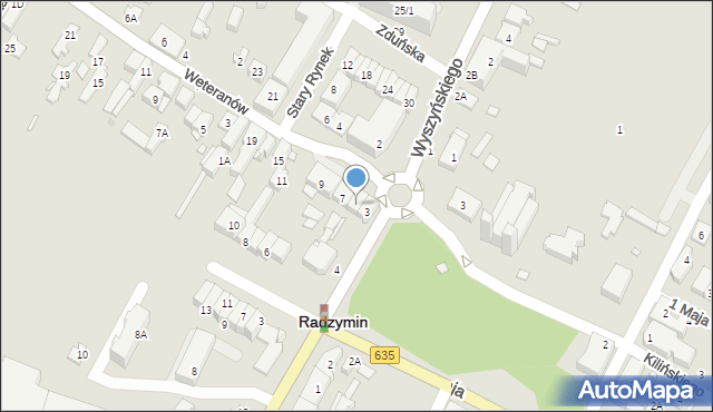 Radzymin, Stary Rynek, 5, mapa Radzymin
