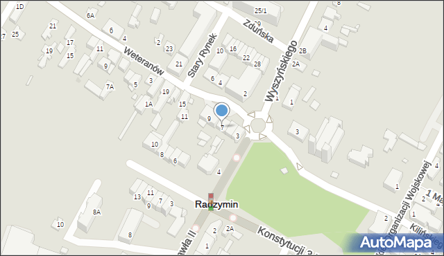Radzymin, Stary Rynek, 7, mapa Radzymin
