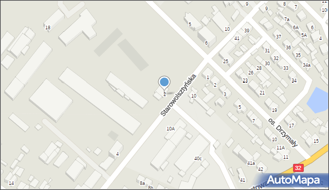 Rakoniewice, Starowolsztyńska, 2, mapa Rakoniewice