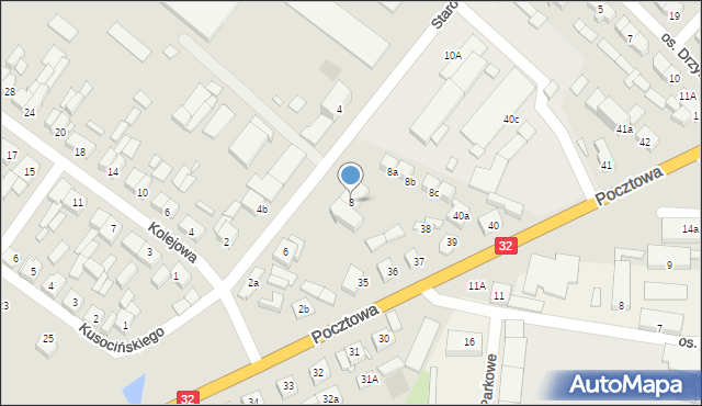 Rakoniewice, Starowolsztyńska, 8, mapa Rakoniewice