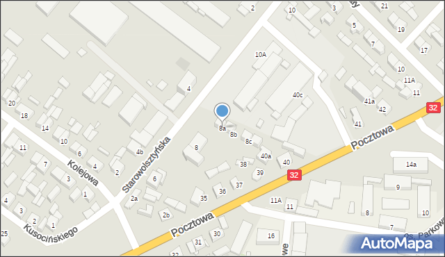 Rakoniewice, Starowolsztyńska, 8a, mapa Rakoniewice