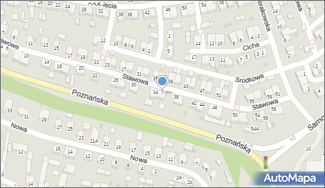 Rawicz, Stawowa, 36, mapa Rawicz