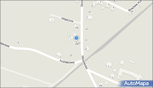 Rawicz, Strzelecka, 12a, mapa Rawicz