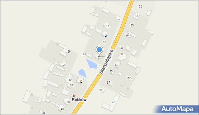 Rębków, Starowiejska, 22, mapa Rębków