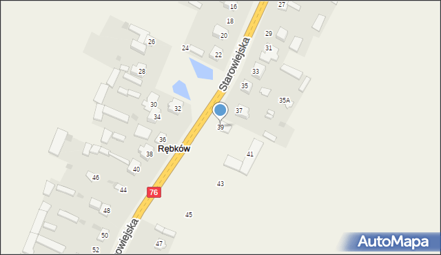 Rębków, Starowiejska, 39, mapa Rębków