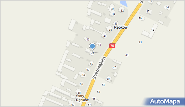 Rębków, Starowiejska, 48, mapa Rębków