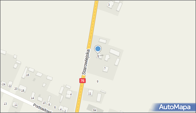 Rębków, Starowiejska, 5, mapa Rębków