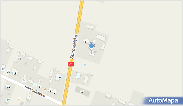 Rębków, Starowiejska, 7, mapa Rębków