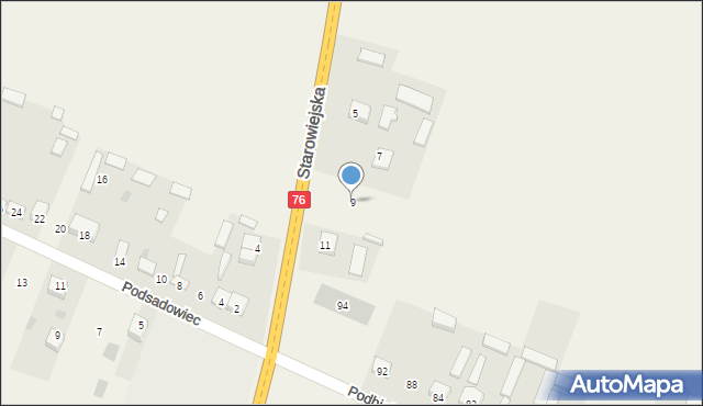 Rębków, Starowiejska, 9, mapa Rębków