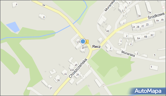 Recz, Stargardzka, 10, mapa Recz