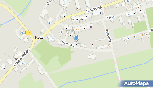 Recz, Staromiejska, 3, mapa Recz
