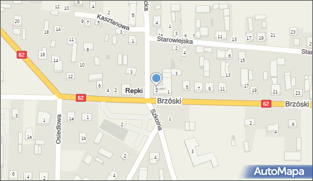 Repki, Strażacka, 2, mapa Repki