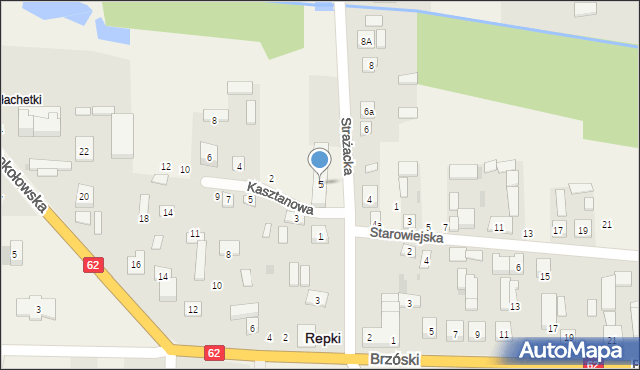 Repki, Strażacka, 5, mapa Repki