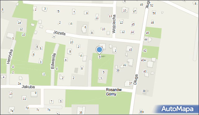 Rosanów, Stanisława, 3, mapa Rosanów