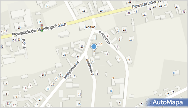 Rosko, Studniowa, 3, mapa Rosko