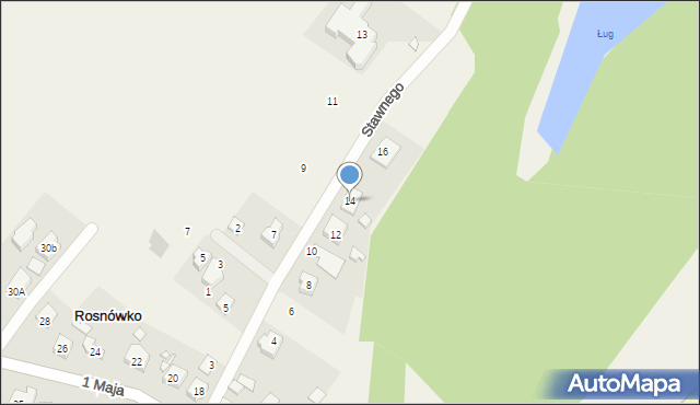 Rosnówko, Stawnego, 14, mapa Rosnówko
