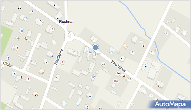 Ruchna, Strażacka, 8, mapa Ruchna