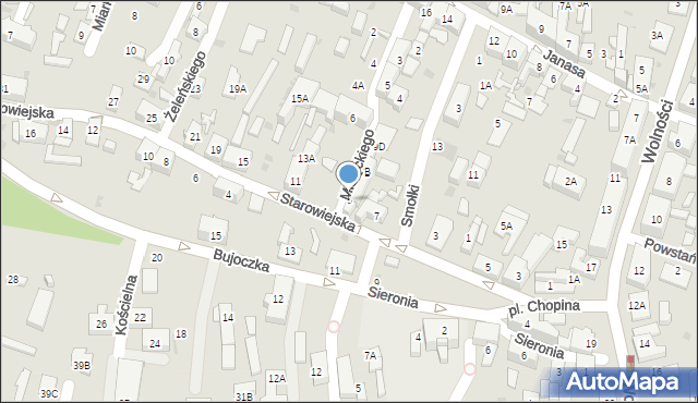 Ruda Śląska, Starowiejska, 9, mapa Rudy Śląskiej