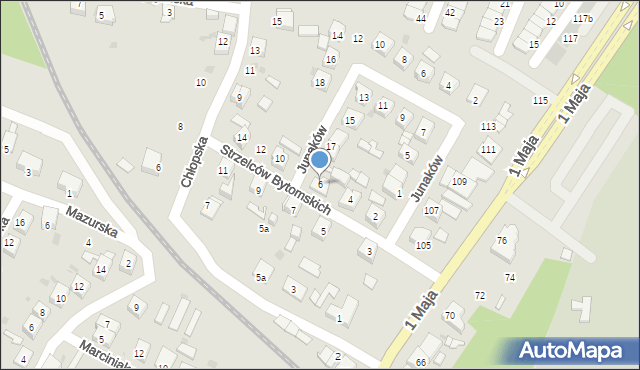 Ruda Śląska, Strzelców Bytomskich, 6, mapa Rudy Śląskiej