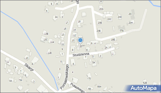 Ruda Śląska, Studzienna, 10, mapa Rudy Śląskiej