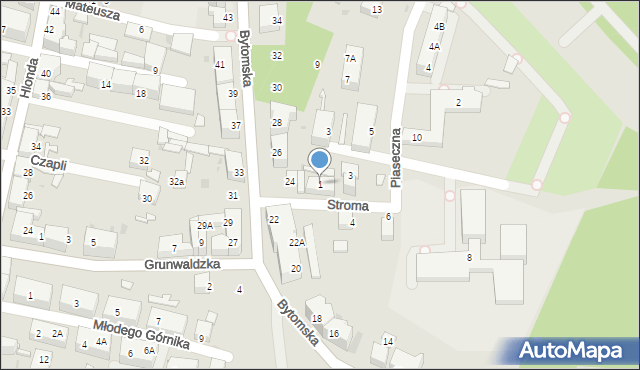 Ruda Śląska, Stroma, 1, mapa Rudy Śląskiej