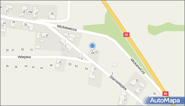 Rudnik, Starowiejska, 1a, mapa Rudnik