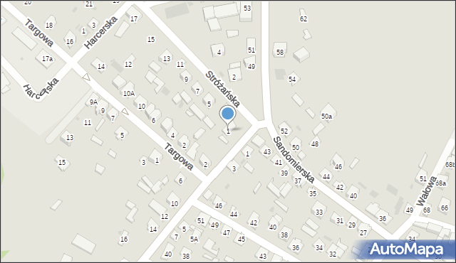 Rudnik nad Sanem, Stróżańska, 1, mapa Rudnik nad Sanem