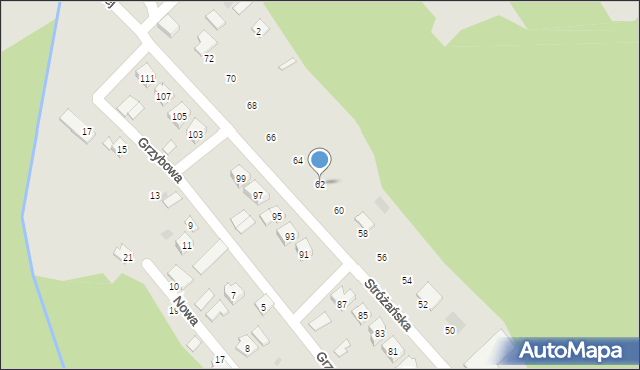 Rudnik nad Sanem, Stróżańska, 62, mapa Rudnik nad Sanem