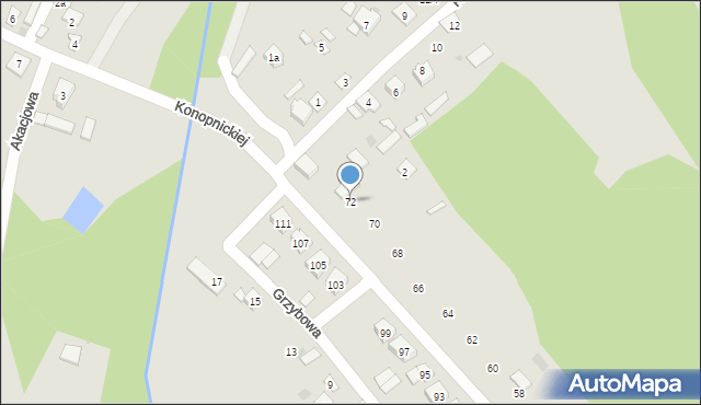 Rudnik nad Sanem, Stróżańska, 72, mapa Rudnik nad Sanem