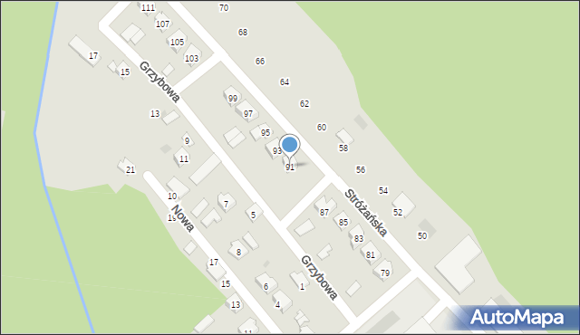 Rudnik nad Sanem, Stróżańska, 91, mapa Rudnik nad Sanem