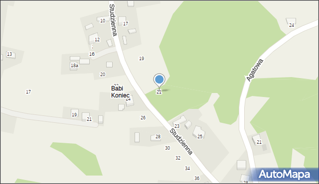 Rudno, Studzienna, 21, mapa Rudno