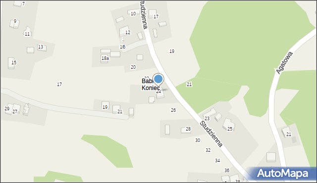 Rudno, Studzienna, 24, mapa Rudno