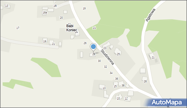 Rudno, Studzienna, 28, mapa Rudno