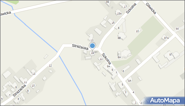 Rudno, Strażacka, 14, mapa Rudno