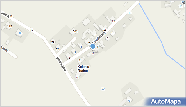 Rudno, Strażacka, 4, mapa Rudno