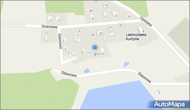 Rudziniec, Stawowa, 9, mapa Rudziniec