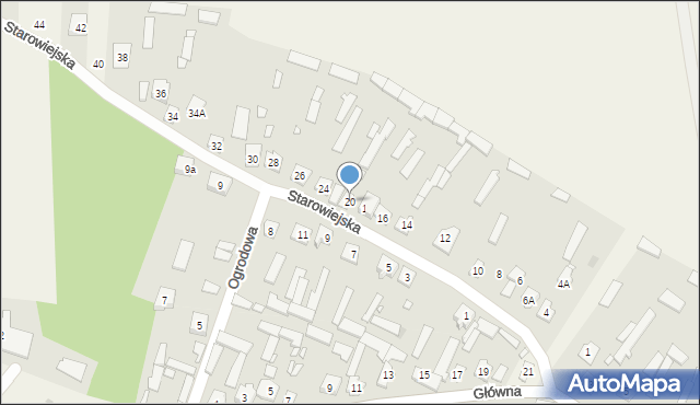 Rusinów, Starowiejska, 20, mapa Rusinów