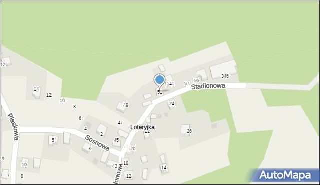 Rusocice, Stadionowa, 51, mapa Rusocice