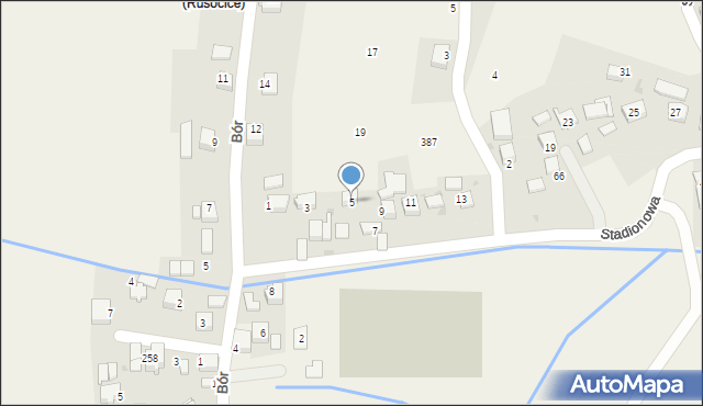 Rusocice, Stadionowa, 5, mapa Rusocice