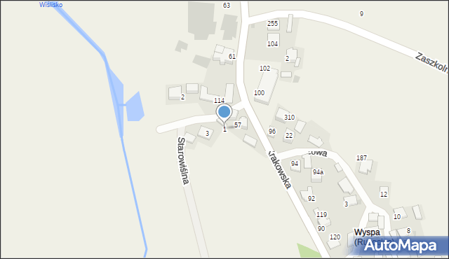 Rusocice, Starowiślna, 1, mapa Rusocice