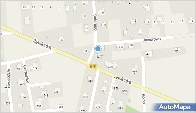 Rybarzowice, Stefana Batorego, 41, mapa Rybarzowice