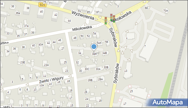Rybnik, Strzelców Bytomskich, 34A, mapa Rybnika