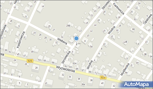 Rybnik, Strzelecka, 6, mapa Rybnika