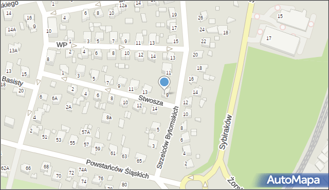 Rybnik, Stwosza Wita, 15, mapa Rybnika