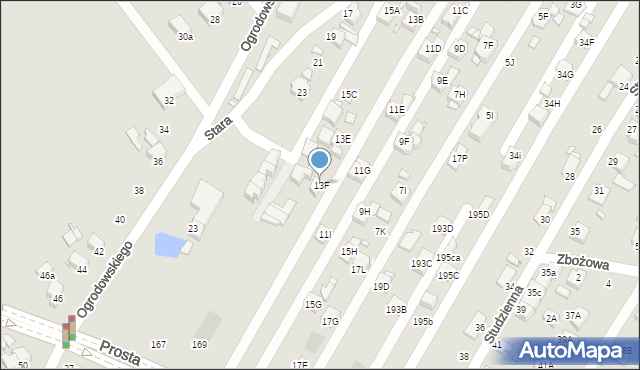 Rybnik, Stara, 13F, mapa Rybnika