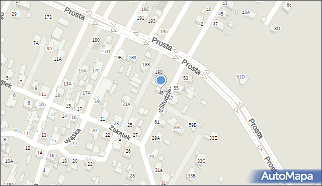 Rybnik, Studzienna, 48, mapa Rybnika